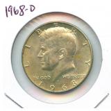 1968-D Kennedy 40% Silver Half Dollar