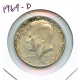 1969-D Kennedy 40% Silver Half Dollar