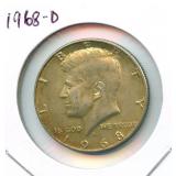 1968-D Kennedy 40% Silver Half Dollar