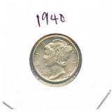 1940 Mercury Silver Dime