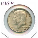 1968-D Kennedy 40% Silver Half Dollar