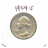 1954-S Washington Silver Quarter