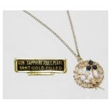 GF Genuine Sapphire and Cultured Pearl Necklace