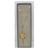 Gold Tone JoAnn Rhinestone Cowboy Hat Bolo