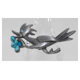 Pewter Roadrunner Pin - 12.47 grams Total Weight