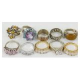 10 Sterling Ladies Rings - Total Weight of 57