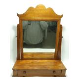 ** Antique Swivel Vanity Mirror with Drawer -