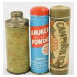 3 Vintage Medicine & Powder Tins