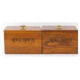 2 Wooden Recipe Boxes