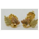 10k Black Hills Gold Earrings with 14k Gold Backs