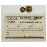 Vintage 1936 LANDON-KNOX for President Sunflower