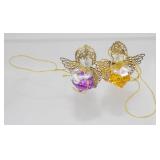 2 Crystal Angel Ornament Decorations