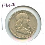 1963-D Franklin Silver Half Dollar