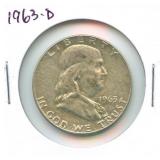 1963-D Franklin Silver Half Dollar