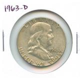 1963-D Franklin Silver Half Dollar
