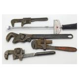 * 4 Pipe Wrenches and Vintage Sears Craftsman