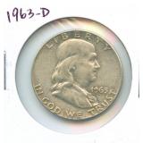 1963-D Franklin Silver Half Dollar