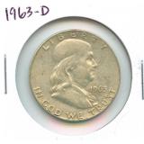 1963-D Franklin Silver Half Dollar