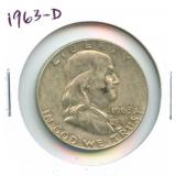 1963-D Franklin Silver Half Dollar