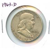 1963-D Franklin Silver Half Dollar