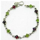 Sterling Silver Bracelet with Stones