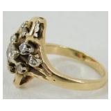 14k and 8 Diamond Ring Size 6.25, 5.22 g Total