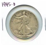 1945-D Walking Liberty Silver Half Dollar