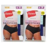 2 New 4 Packs of Hanes Premium Body Toner, All