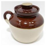 * Antique 2-Tone Stoneware Beanpot