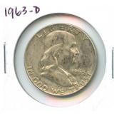 1963-D Franklin Silver Half Dollar