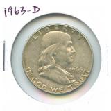 1963-D Franklin Silver Half Dollar