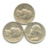 Group of 3 Washington Silver Quarters