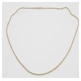 Gold Over 925 Sterling Silver 2.5mm Rope Chain -