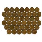 (37) Lincoln Wheat Cents, Mostly 1950