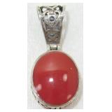 Sterling Red Stone Pendant