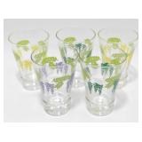 * 5 Vintage Grapevine Drink Glasses