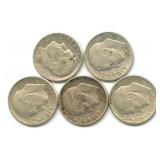 Group of 5 Roosevelt Silver Dimes