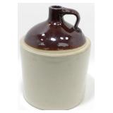 * Antique Stoneware Crock Jug - 12" Tall, 8.5"