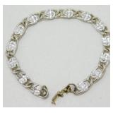 Silver Tone Sara Cov. Bracelet -  7"