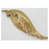 Gold Tone Vintage Leaf Pin - 28.1 grams Total