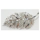 Silver Tone Vintage Leaf Pin - 23.32 grams Total
