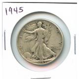 1945 Walking Liberty Silver Half Dollar