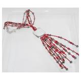 J King DTR Sterling Red Coral & Pearl Necklace -