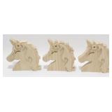3 New Mondo Llama Craft Wood Standing Unicorns