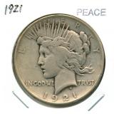 1921 High Relief Peace Silver Dollar