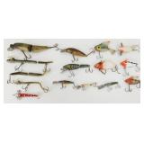 15 Vintage Fishing Lures Including Heddon, Etc.