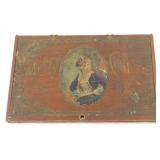 Very Old Christmas Card Box with Buttons