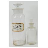 * Rare Antique "Glass Label" Pharmacy Bottle &