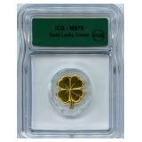 Good Luck Clover 999 Fine Gold - ICG MS 70