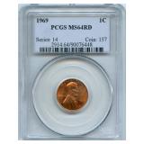1969 Lincoln Cent PCGS MS64